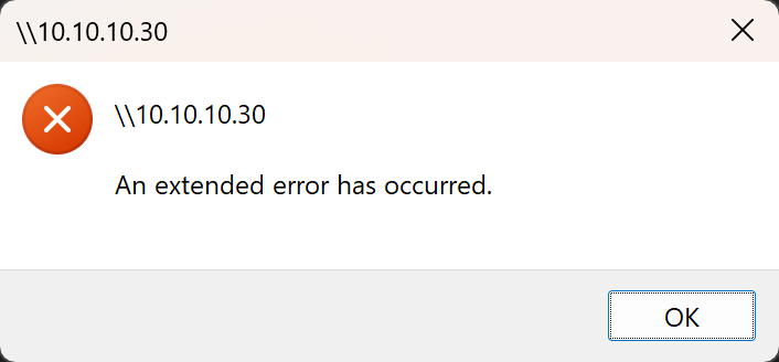 Fix An Extended Error Has Occurred Windows 11